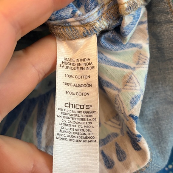 NWt Chico's Vibrant pattern & chambray Button Up Long Sleeve Jacket,  2/Large‎ - Picture 5 of 7